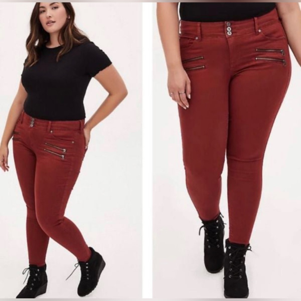 TORRID JEGGING SKINNY SUPER SOFT HIGH-RISE MULTI ZIP JEAN 26 Short